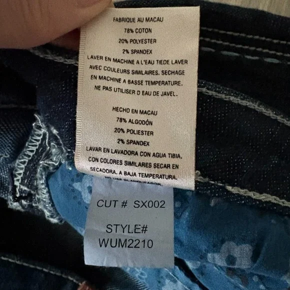 Antik Denim Womens Dark Blue Stretch Embellished Western Bootcut Jeans Size 31 - Picture 12 of 16